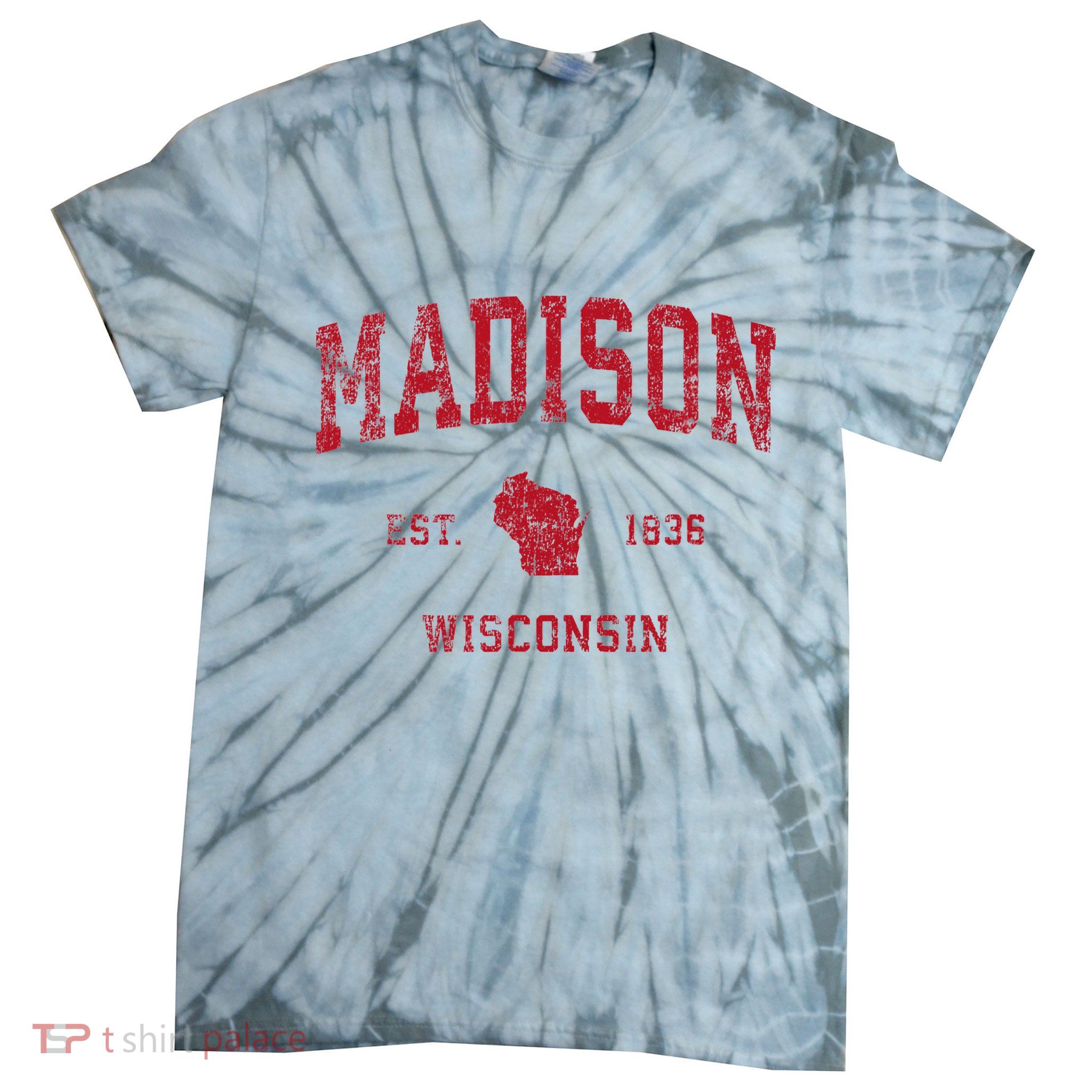 Madison Wisconsin Wi Vintage Sports Design Tie-Dye T-Shirt