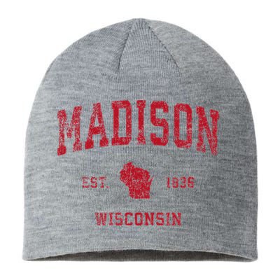 Madison Wisconsin Wi Vintage Sports Design Sustainable Beanie