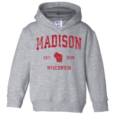 Madison Wisconsin Wi Vintage Sports Design Toddler Hoodie