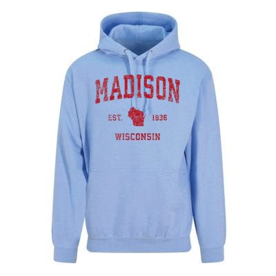 Madison Wisconsin Wi Vintage Sports Design Unisex Surf Hoodie