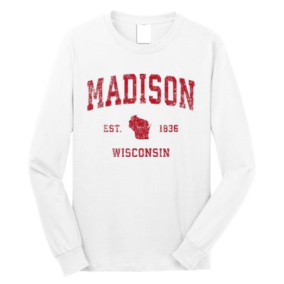 Madison Wisconsin Wi Vintage Sports Design Long Sleeve Shirt