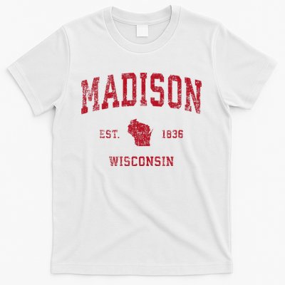 Madison Wisconsin Wi Vintage Sports Design T-Shirt
