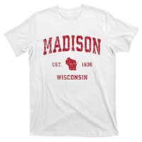 Madison Wisconsin Wi Vintage Sports Design T-Shirt