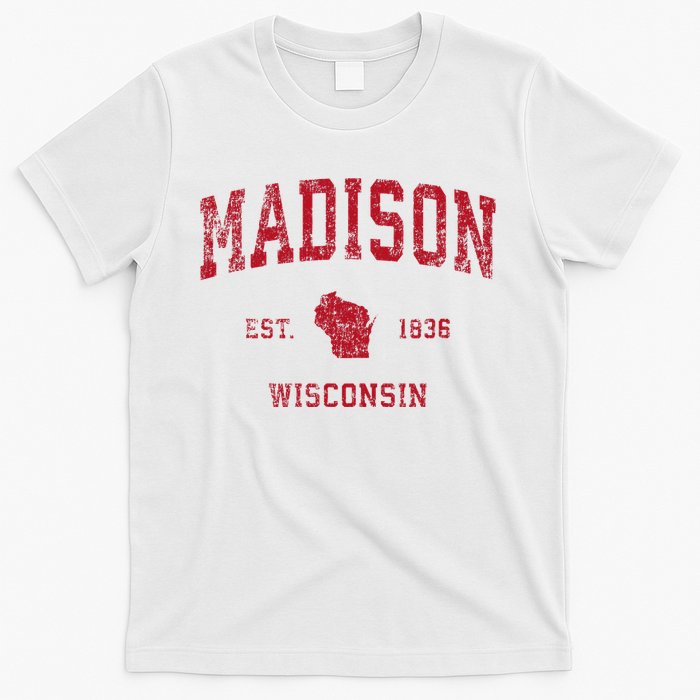 Madison Wisconsin Wi Vintage Sports Design T-Shirt