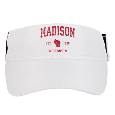 Madison Wisconsin Wi Vintage Sports Design Adult Drive Performance Visor