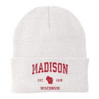 Madison Wisconsin Wi Vintage Sports Design Knit Cap Winter Beanie