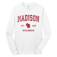 Madison Wisconsin Wi Vintage Sports Design Tall Long Sleeve T-Shirt