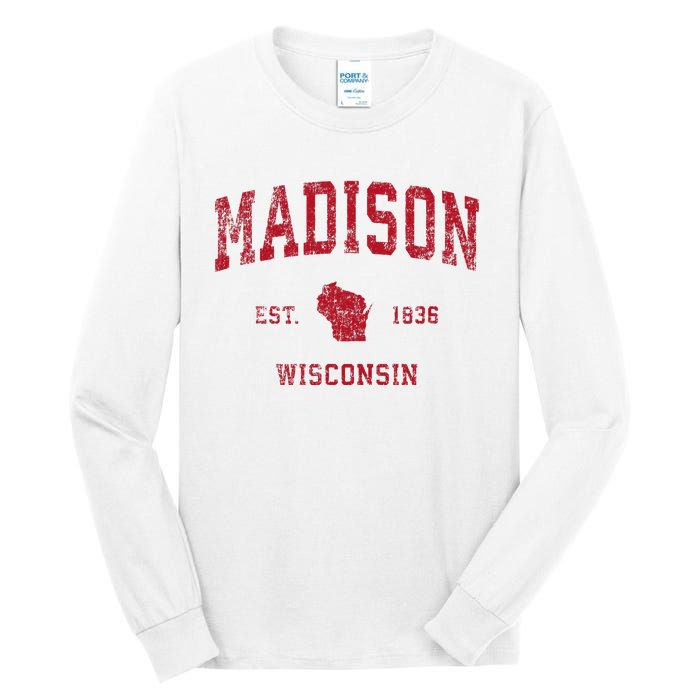 Madison Wisconsin Wi Vintage Sports Design Tall Long Sleeve T-Shirt