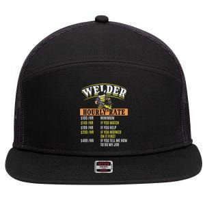 Metal Worker Welding MIG Welder Funny Welder Hourly Rate 7 Panel Mesh Trucker Snapback Hat