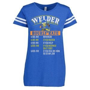 Metal Worker Welding MIG Welder Funny Welder Hourly Rate Enza Ladies Jersey Football T-Shirt