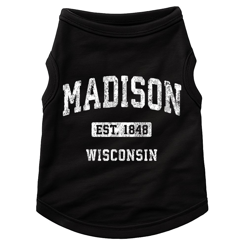 Madison Wisconsin Wi Vintage Athletic Sports Design Gift Doggie Tank