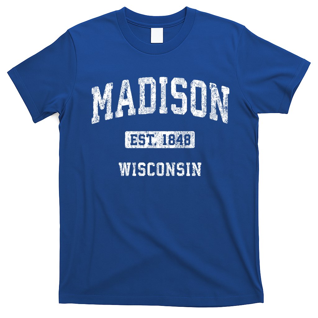 Madison Wisconsin Wi Vintage Athletic Sports Design Gift T-Shirt