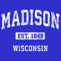 Madison Wisconsin Wi Vintage Athletic Sports Design Gift Button