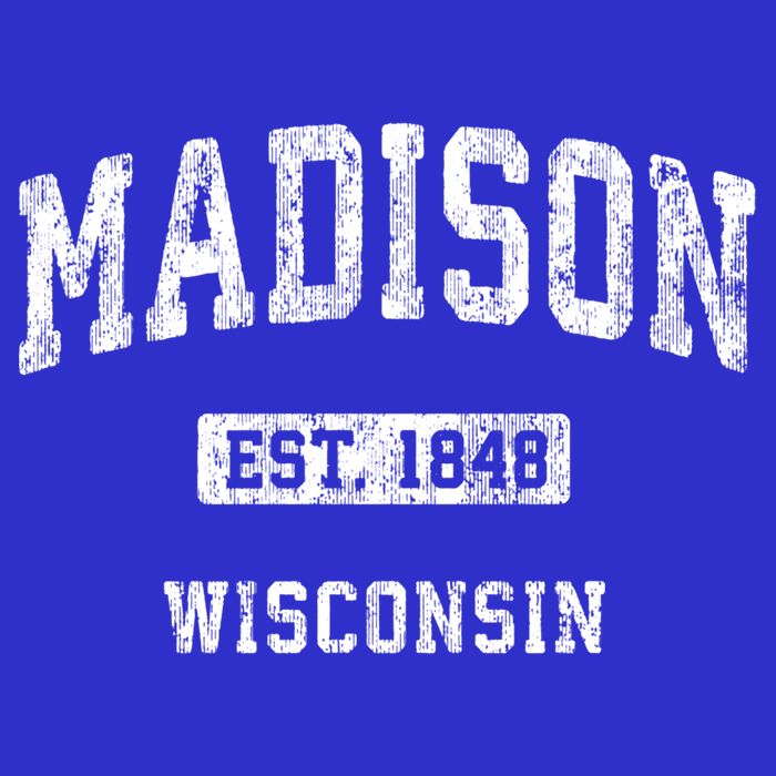 Madison Wisconsin Wi Vintage Athletic Sports Design Gift Button