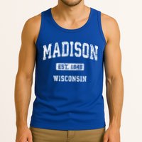 Madison Wisconsin Wi Vintage Athletic Sports Design Gift Tank Top