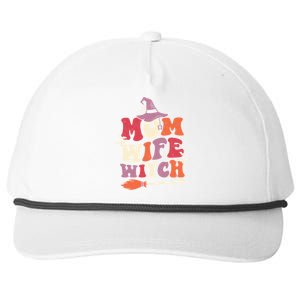 Mom Wife Witch Funny Trick Or Treat Halloween Groovy Retro Cute Gift Snapback Five-Panel Rope Hat