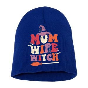 Mom Wife Witch Funny Trick Or Treat Halloween Groovy Retro Cute Gift Short Acrylic Beanie