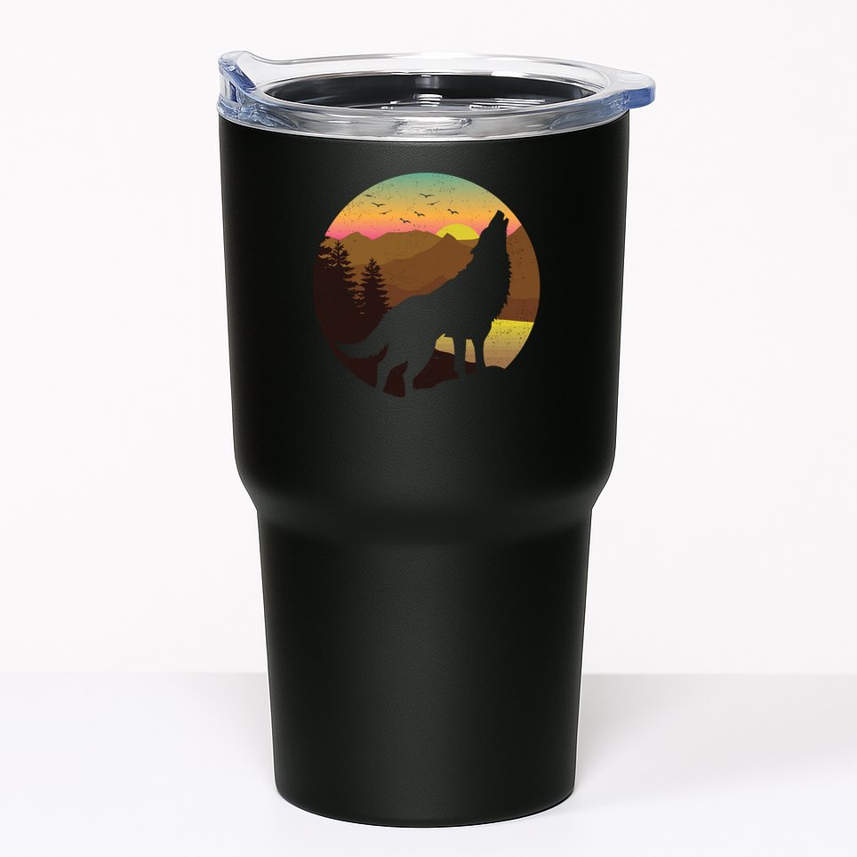 Mountain Wilderness Wolf Survives Gift Design Gift Tumbler
