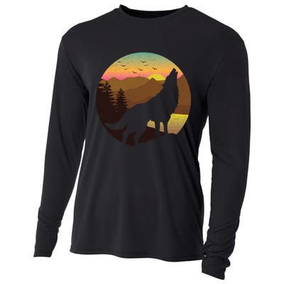 Mountain Wilderness Wolf Survives Gift Design Gift Cooling Performance Long Sleeve Crew