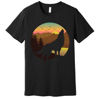 Mountain Wilderness Wolf Survives Gift Design Gift Premium T-Shirt