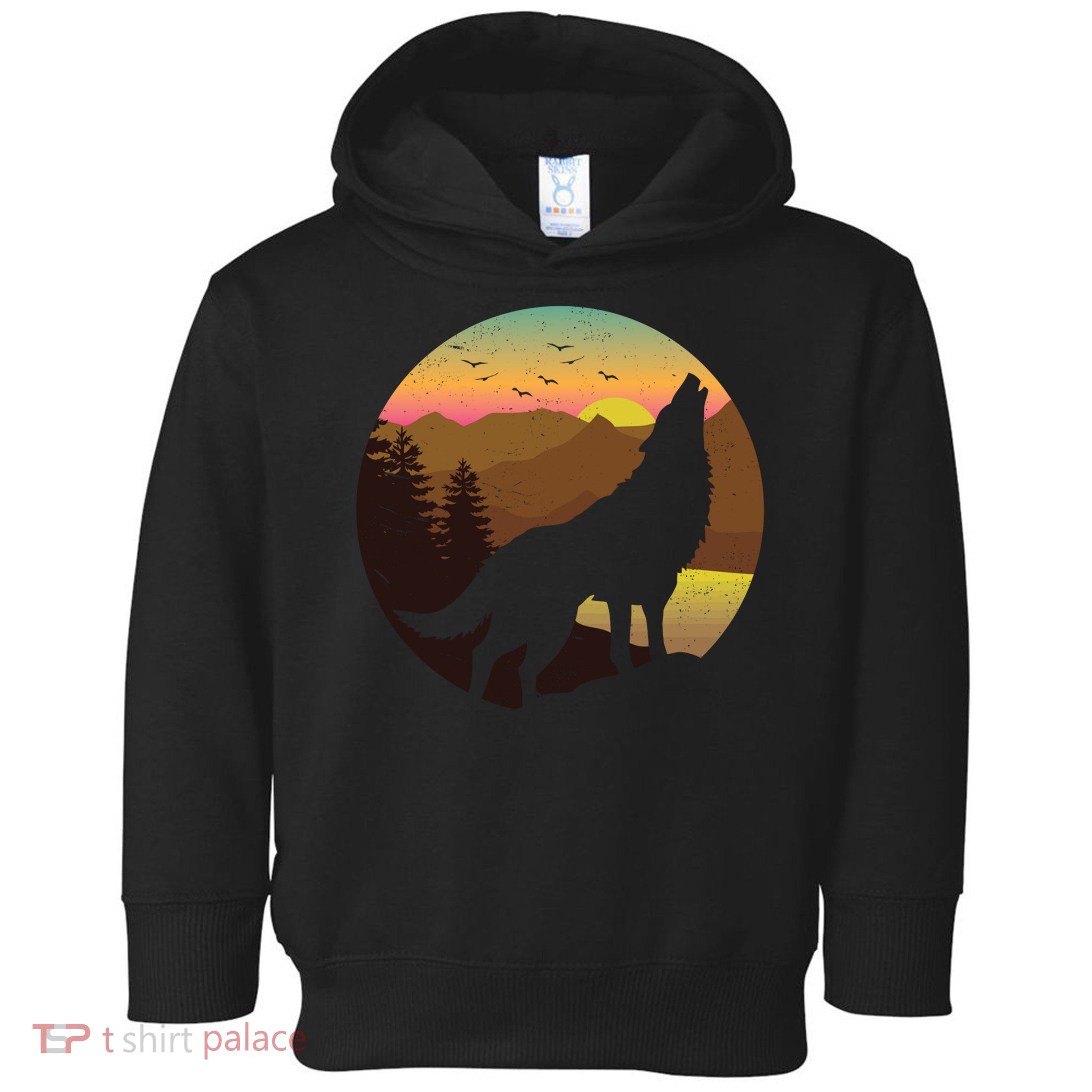 Mountain Wilderness Wolf Survives Gift Design Gift Toddler Hoodie