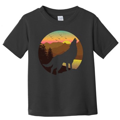 Mountain Wilderness Wolf Survives Gift Design Gift Toddler T-Shirt