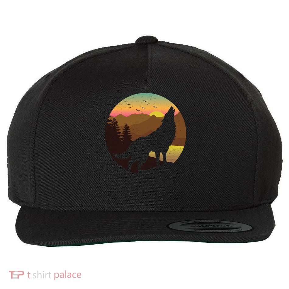 Mountain Wilderness Wolf Survives Gift Design Gift Wool Snapback Cap