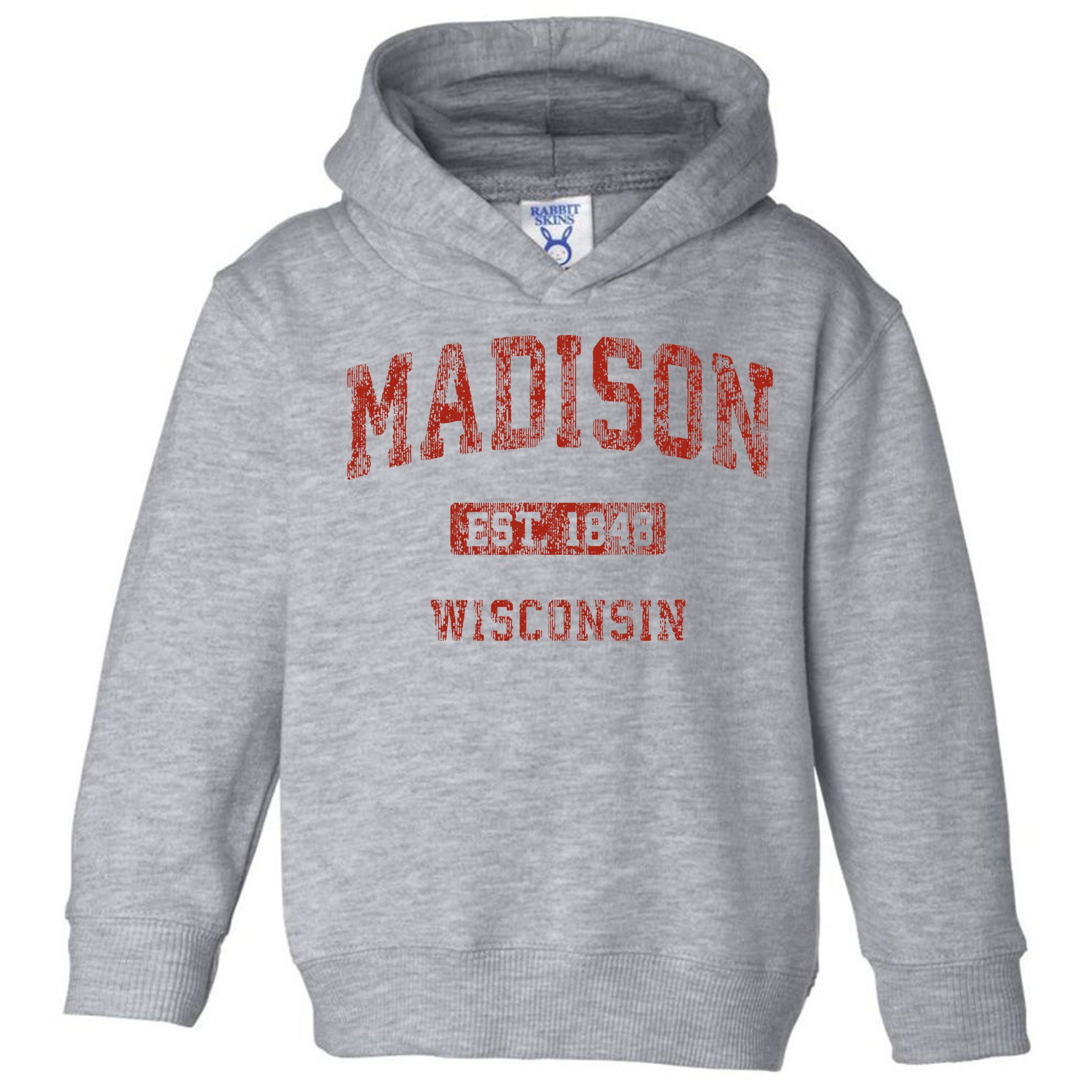 Madison Wisconsin Wi Vintage Athletic Sports Toddler Hoodie