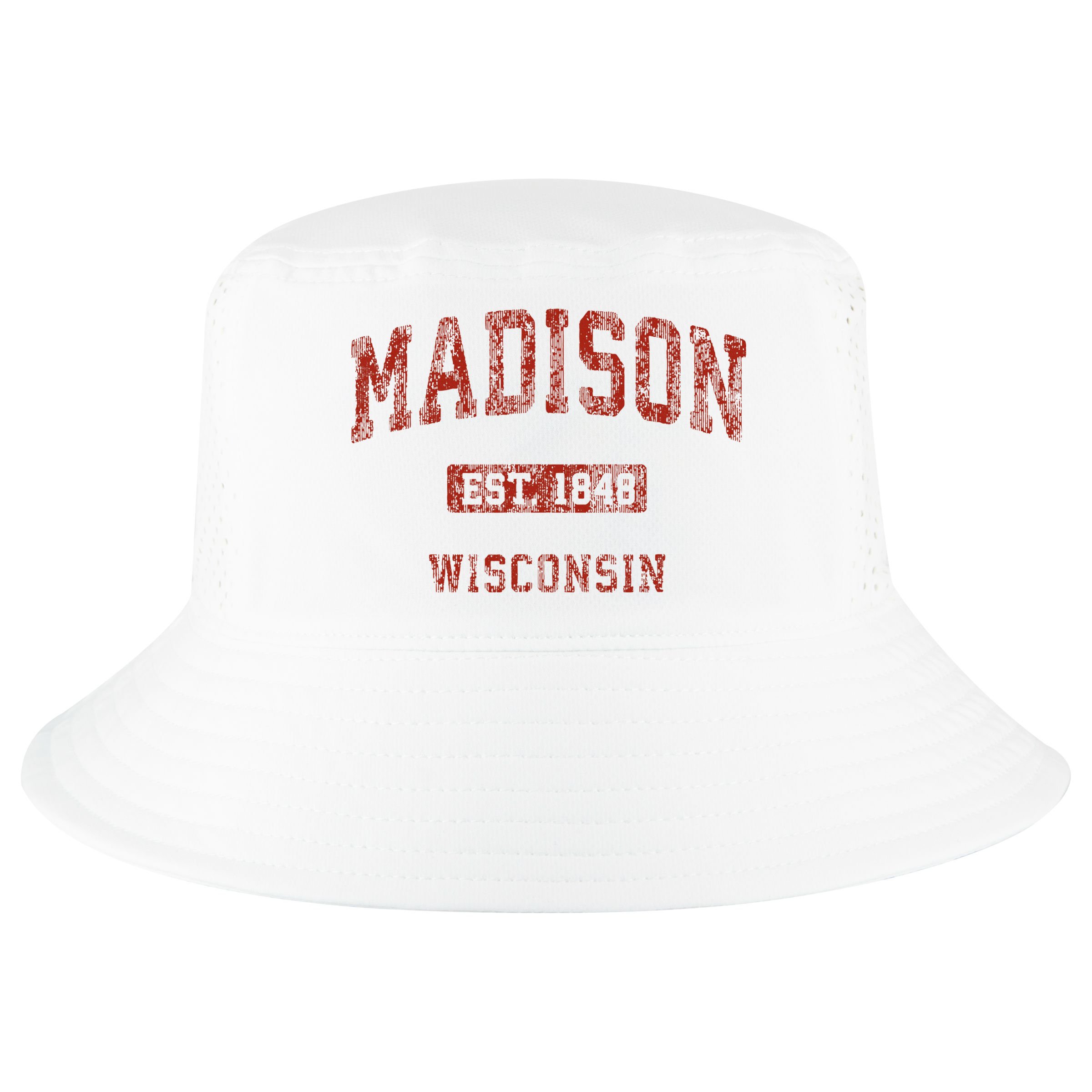 Madison Wisconsin Wi Vintage Athletic Sports Cool Comfort Performance Bucket Hat