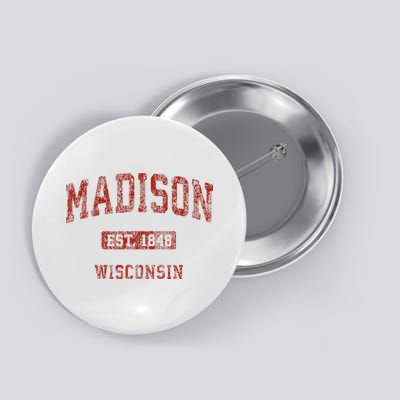 Madison Wisconsin Wi Vintage Athletic Sports Button