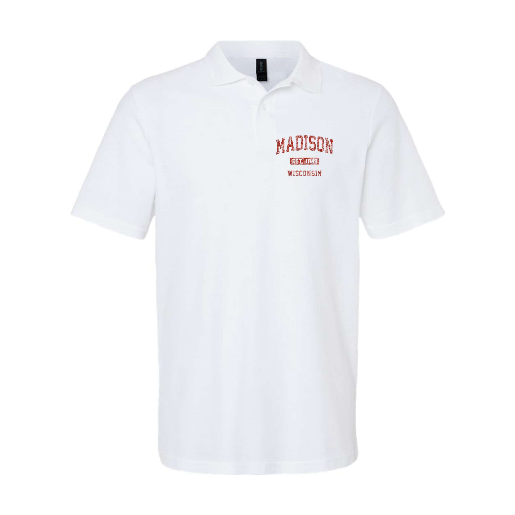 Madison Wisconsin Wi Vintage Athletic Sports Polo