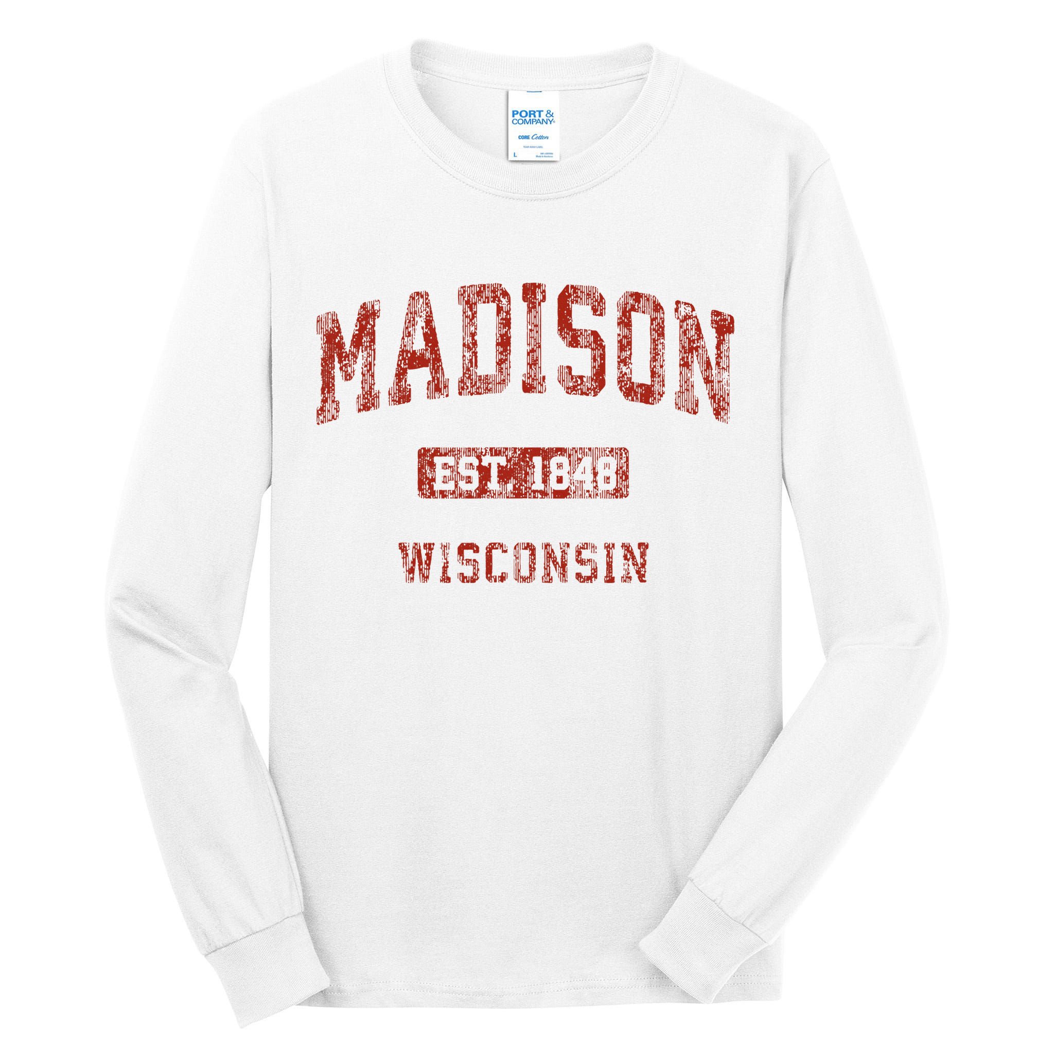 Madison Wisconsin Wi Vintage Athletic Sports Tall Long Sleeve T-Shirt