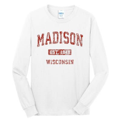 Madison Wisconsin Wi Vintage Athletic Sports Tall Long Sleeve T-Shirt