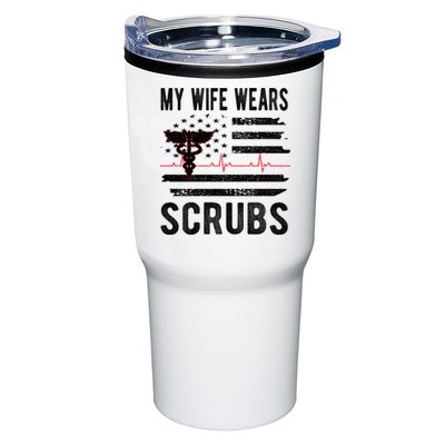 My Wife Wears Scrubs Proud Nurse Husband Nursing Funny Gift Tumbler