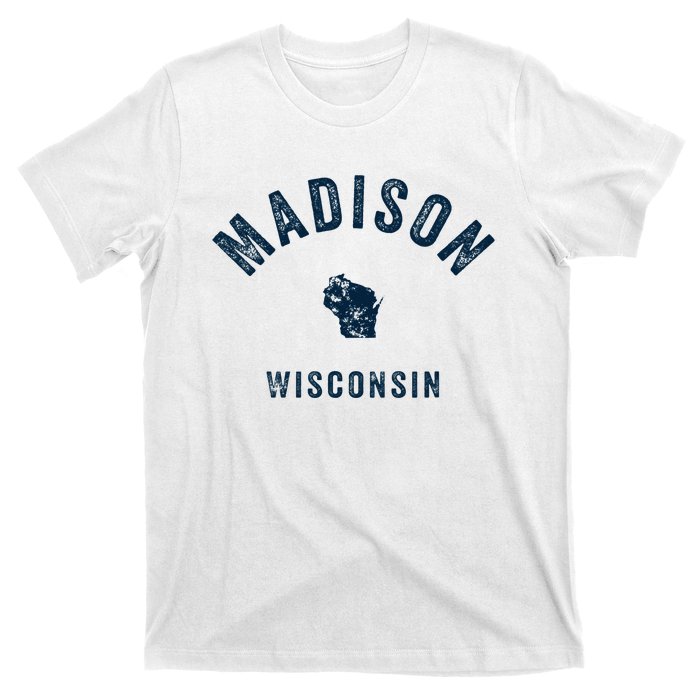 Madison Wisconsin Wi Vintage 70s Sports Design T-Shirt