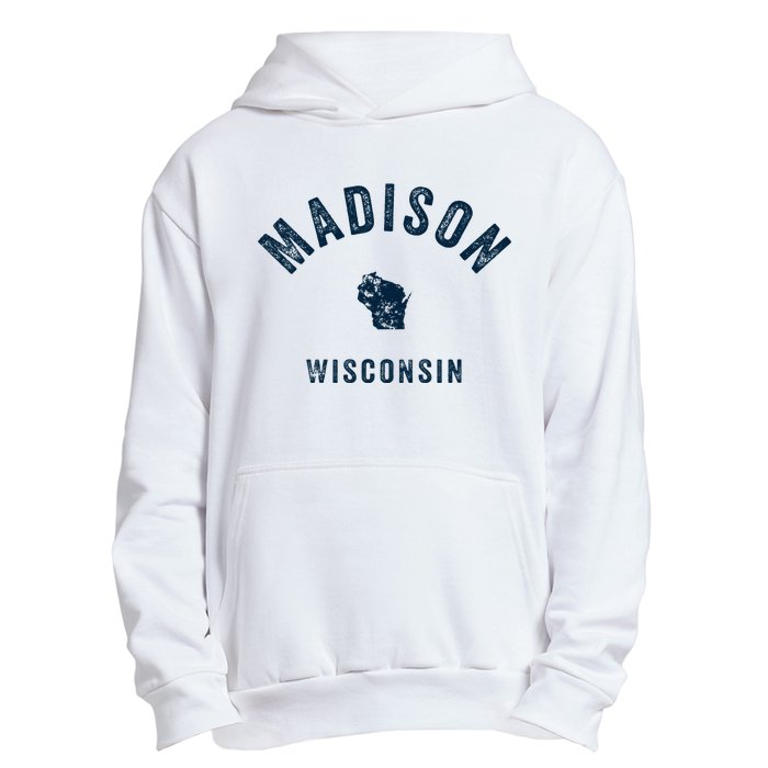 Madison Wisconsin Wi Vintage 70s Sports Design Urban Pullover Hoodie