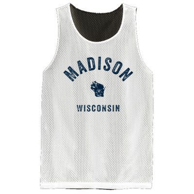 Madison Wisconsin Wi Vintage 70s Sports Design Mesh Reversible Basketball Jersey Tank