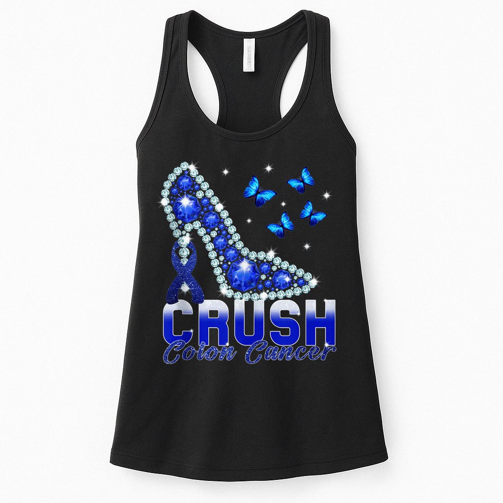 March We Wear Blue Crush Colon Cancer Awareness Month Womens Tank Top