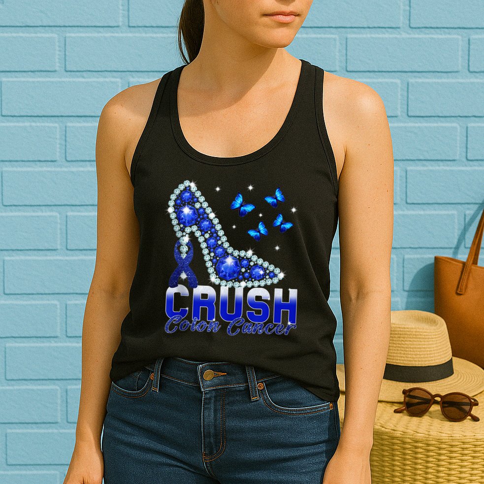 March We Wear Blue Crush Colon Cancer Awareness Month Womens Tank Top