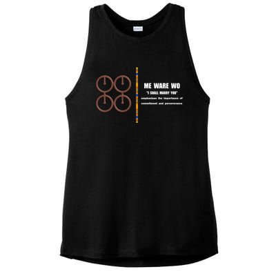 Me Ware Wo Adinkra Ghana Symbols I Shall Marry You Gift Ladies PosiCharge Tri-Blend Wicking Tank