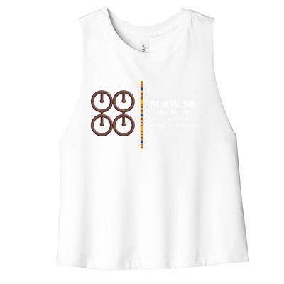 Me Ware Wo Adinkra Ghana Symbols I Shall Marry You Gift Women's Racerback Cropped Tank