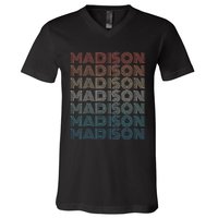 Madison Wi Wisconsin Vintage V-Neck T-Shirt