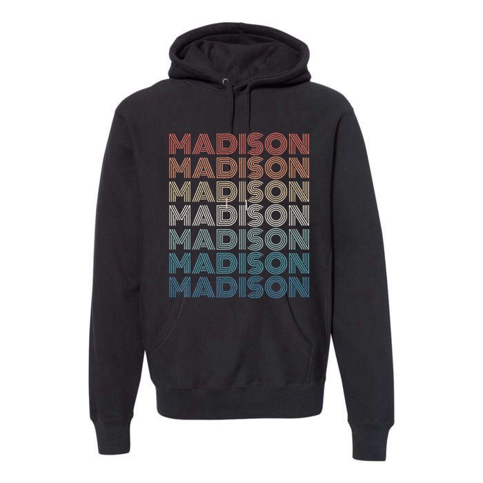 Madison Wi Wisconsin Vintage Premium Hoodie