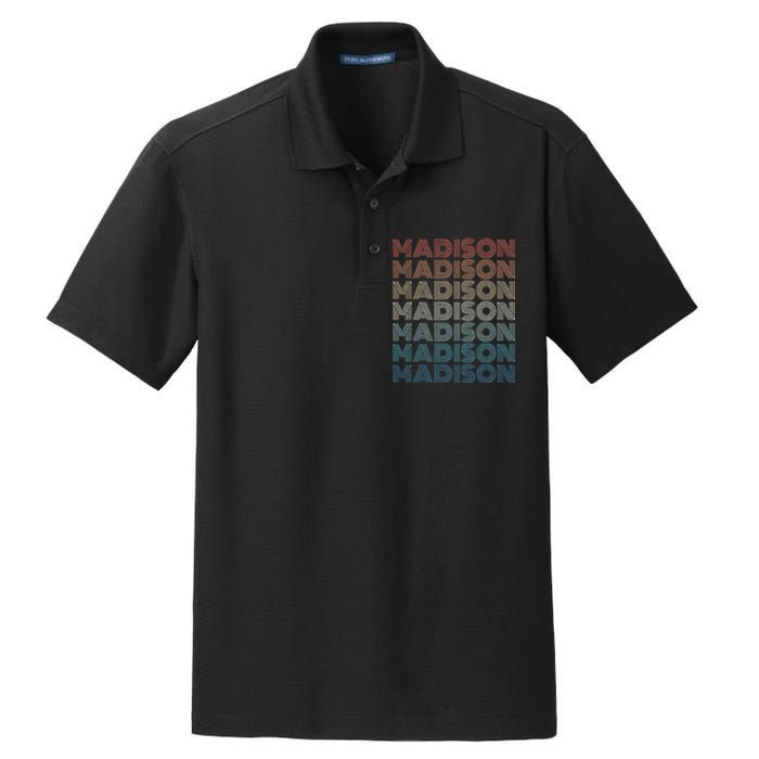 Madison Wi Wisconsin Vintage Dry Zone Grid Polo