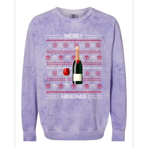 Merry Winemas Wine Lover Bottle Xmas Ing Ugly Christmas Funny Gift Colorblast Crewneck Sweatshirt