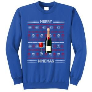 Merry Winemas Wine Lover Bottle Xmas Ing Ugly Christmas Funny Gift Sweatshirt