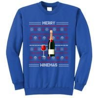 Merry Winemas Wine Lover Bottle Xmas Ing Ugly Christmas Funny Gift Tall Sweatshirt