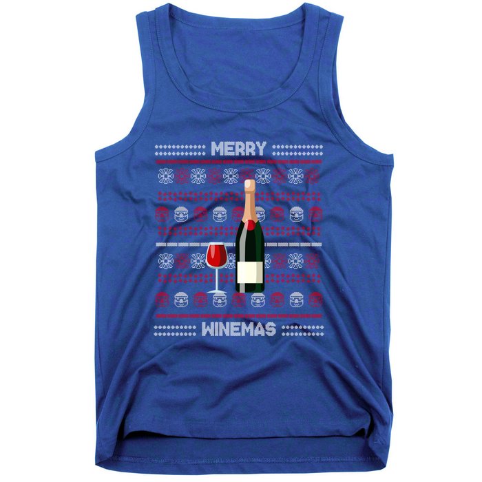 Merry Winemas Wine Lover Bottle Xmas Ing Ugly Christmas Funny Gift Tank Top