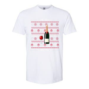 Merry Winemas Wine Lover Bottle Xmas Ing Ugly Christmas Funny Gift Softstyle CVC T-Shirt