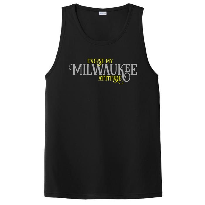 Milwaukee Wi Wisconsin Funny Proud City Hometown Vintage PosiCharge Competitor Tank